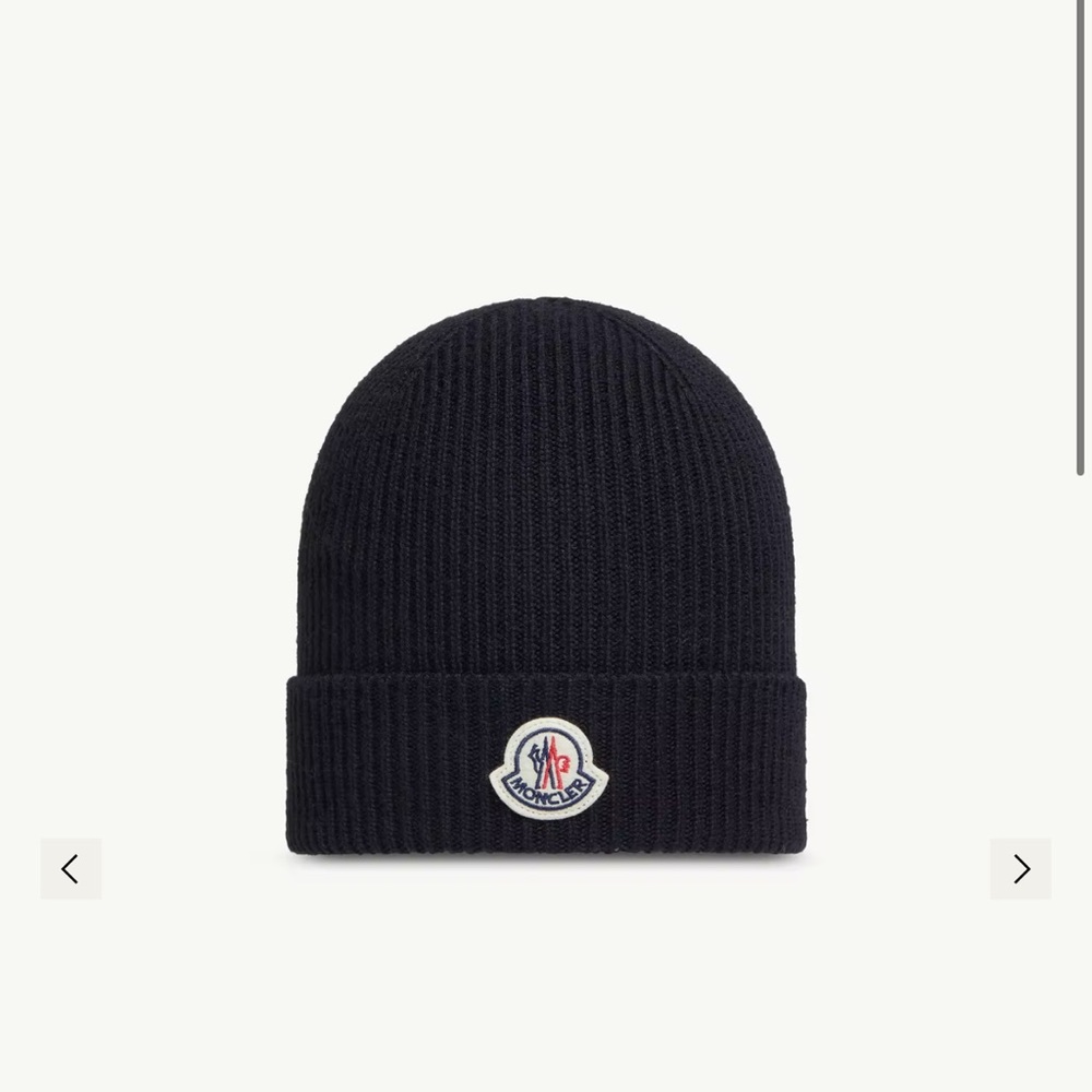 Moncler black Ribbed Beanie